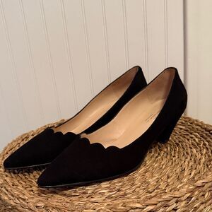 Brenda Zaro Made in Spain Leather Upper Elegant Black Women's Pumps - 37.5